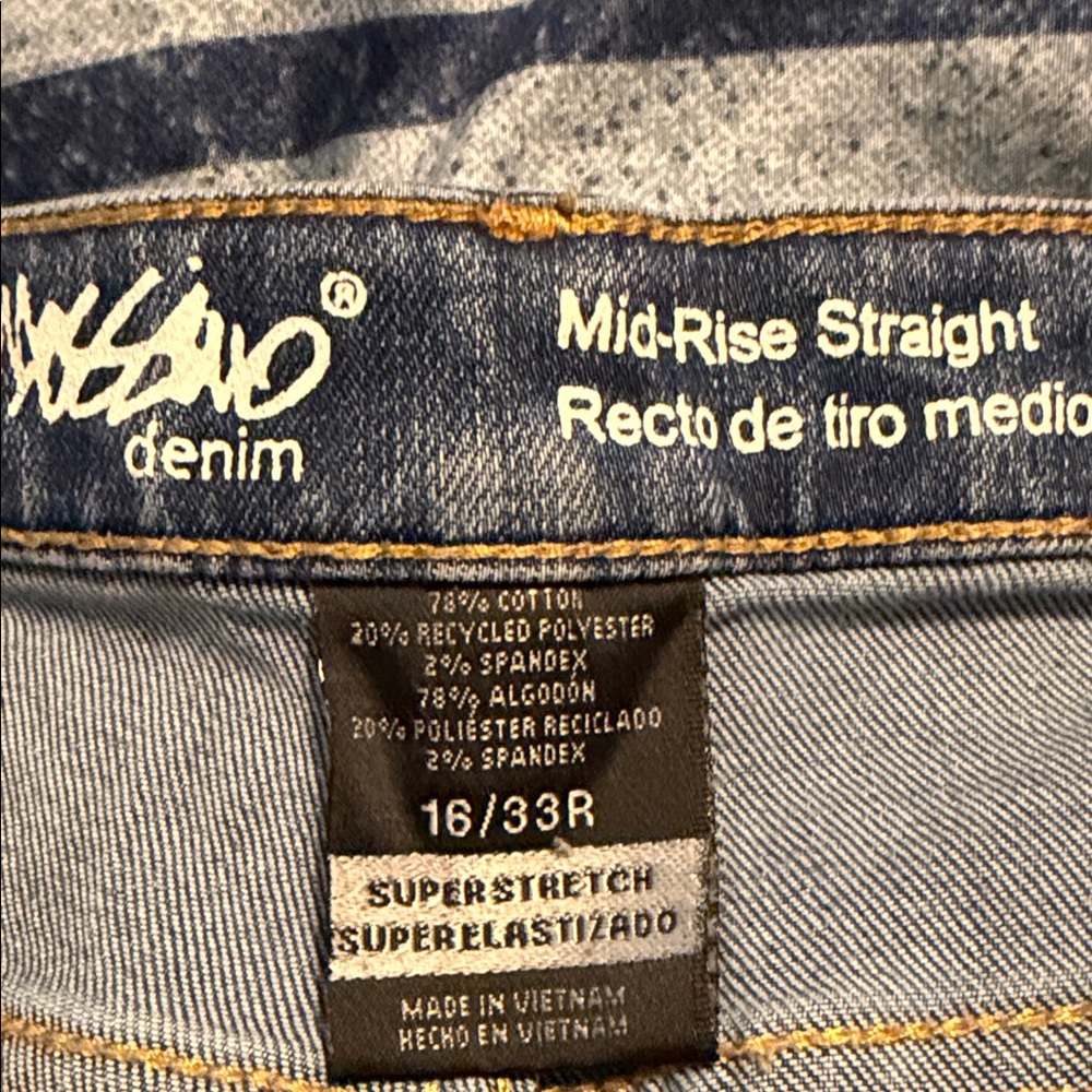 Massimo Denim Mid-Rise Straight Jeans - Blue